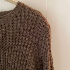 Army Green Waffle Knit Sweater